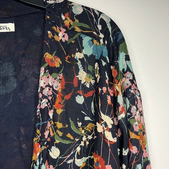 Michael Stars Jules Floral Kimono Womens One Size Open Front Cardigan 3/4 Sleeve - Picture 8 of 8